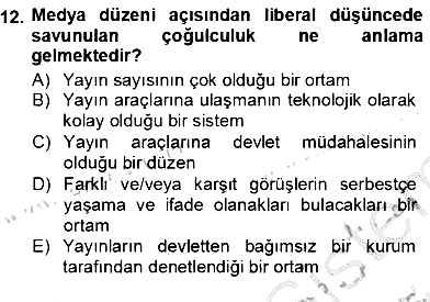 Siyasal İletişim 2012-2013 Ara Sınav - 12. soru
