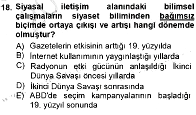 Siyasal İletişim 2012-2013 Ara Sınav - 18. soru