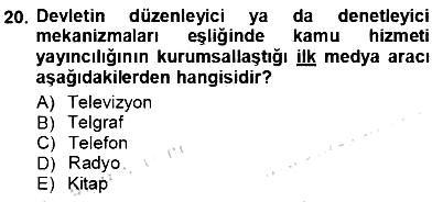 Siyasal İletişim 2012-2013 Ara Sınav - 20. soru