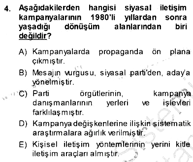 Siyasal İletişim 2013-2014 Ara Sınav - 4. soru