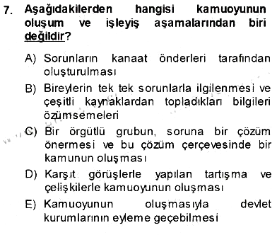 Siyasal İletişim 2013-2014 Ara Sınav - 7. soru