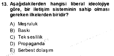 Siyasal İletişim 2013-2014 Ara Sınav - 13. soru