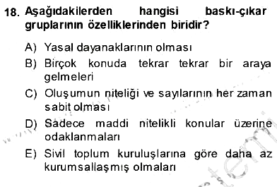 Siyasal İletişim 2013-2014 Ara Sınav - 18. soru