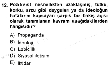 Siyasal İletişim 2014-2015 Ara Sınav - 12. soru