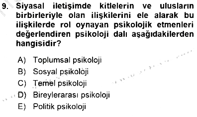 Siyasal İletişim 2015-2016 Ara Sınav - 9. soru