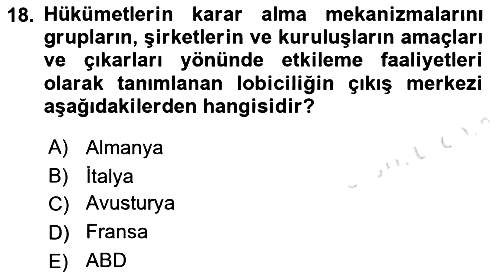 Siyasal İletişim 2019-2020 Ara Sınav - 18. soru