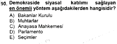 Siyasal İletişim 2012-2013 Dönem Sonu Sınavı - 10. soru