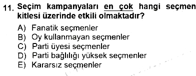 Siyasal İletişim 2012-2013 Dönem Sonu Sınavı - 11. soru