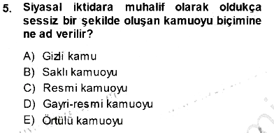 Siyasal İletişim 2013-2014 Dönem Sonu Sınavı - 5. soru