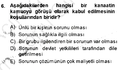 Siyasal İletişim 2013-2014 Dönem Sonu Sınavı - 6. soru