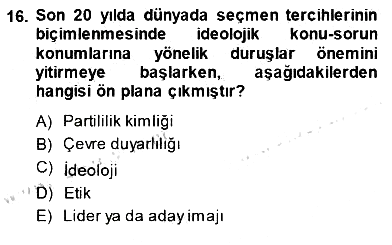 Siyasal İletişim 2013-2014 Dönem Sonu Sınavı - 16. soru