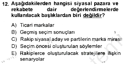 Siyasal İletişim 2014-2015 Dönem Sonu Sınavı - 12. soru