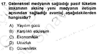 Siyasal İletişim 2015-2016 Dönem Sonu Sınavı - 17. soru