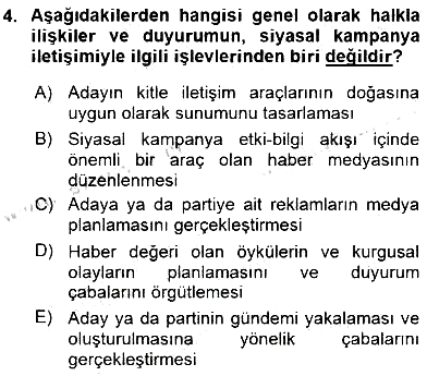Siyasal İletişim 2016-2017 Dönem Sonu Sınavı - 4. soru