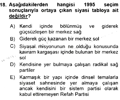 Siyasal İletişim 2016-2017 Dönem Sonu Sınavı - 18. soru