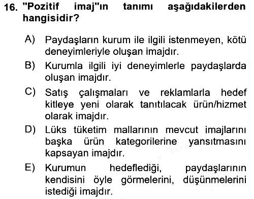 Siyasal İletişim 2017-2018 Dönem Sonu Sınavı - 16. soru