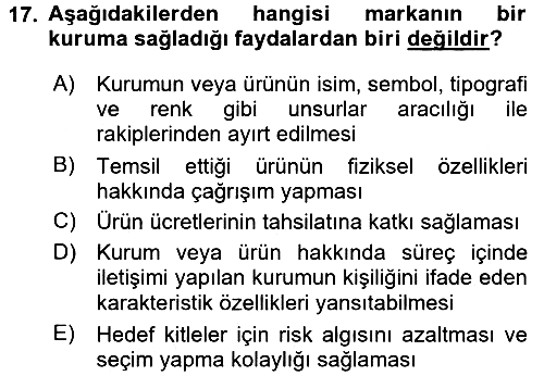 Siyasal İletişim 2017-2018 Dönem Sonu Sınavı - 17. soru