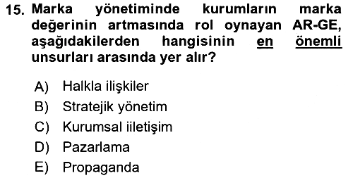 Siyasal İletişim 2018-2019 Dönem Sonu Sınavı - 15. soru