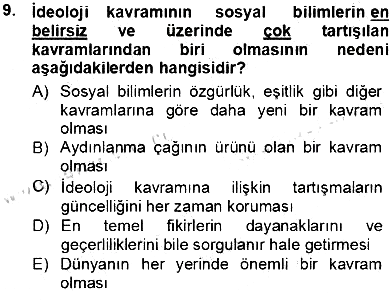 Siyasal İletişim 2013-2014 Tek Ders Sınavı - 9. soru