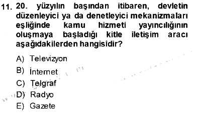 Siyasal İletişim 2013-2014 Tek Ders Sınavı - 11. soru