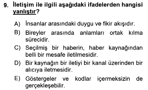 Uluslararası İletişim 2016-2017 3 Ders Sınavı - 9. soru