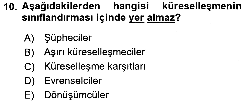 Uluslararası İletişim 2016-2017 3 Ders Sınavı - 10. soru