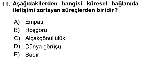 Uluslararası İletişim 2016-2017 3 Ders Sınavı - 11. soru