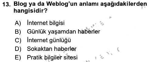 Uluslararası İletişim 2016-2017 3 Ders Sınavı - 13. soru