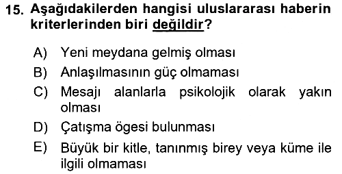 Uluslararası İletişim 2016-2017 3 Ders Sınavı - 15. soru