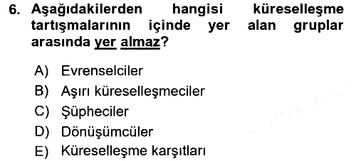 Uluslararası İletişim 2017-2018 3 Ders Sınavı - 6. soru