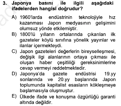 Uluslararası İletişim 2012-2013 Ara Sınav - 3. soru