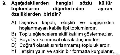 Uluslararası İletişim 2012-2013 Ara Sınav - 9. soru