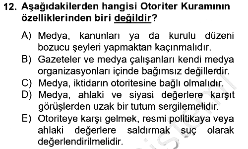 Uluslararası İletişim 2012-2013 Ara Sınav - 12. soru