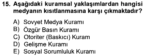 Uluslararası İletişim 2012-2013 Ara Sınav - 15. soru