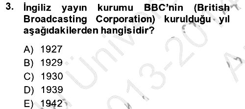 Uluslararası İletişim 2013-2014 Ara Sınav - 3. soru