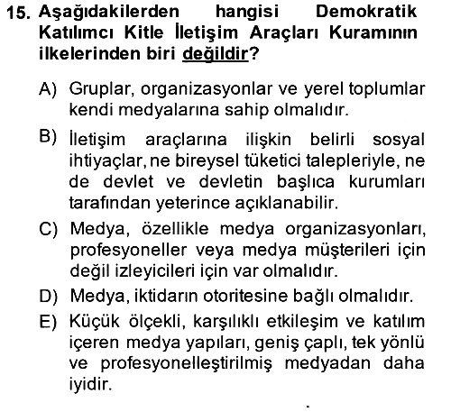 Uluslararası İletişim 2013-2014 Ara Sınav - 15. soru