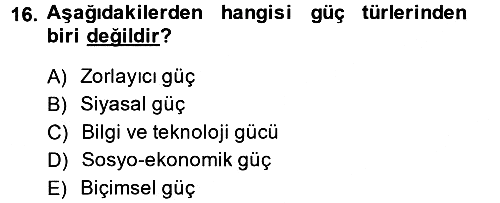 Uluslararası İletişim 2013-2014 Ara Sınav - 16. soru