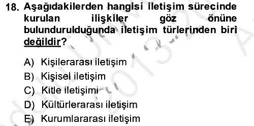 Uluslararası İletişim 2013-2014 Ara Sınav - 18. soru