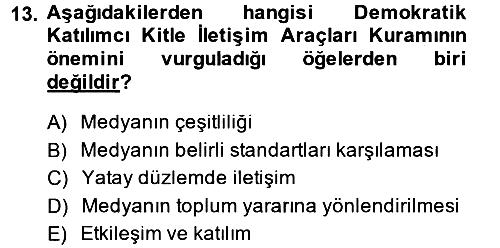 Uluslararası İletişim 2014-2015 Ara Sınav - 13. soru