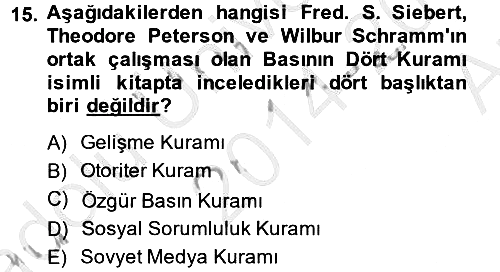 Uluslararası İletişim 2014-2015 Ara Sınav - 15. soru