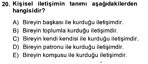 Uluslararası İletişim 2014-2015 Ara Sınav - 20. soru