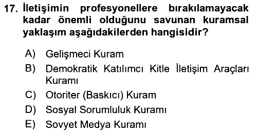 Uluslararası İletişim 2015-2016 Ara Sınav - 17. soru