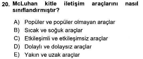 Uluslararası İletişim 2016-2017 Ara Sınav - 20. soru