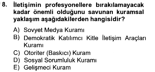 Uluslararası İletişim 2012-2013 Dönem Sonu Sınavı - 8. soru