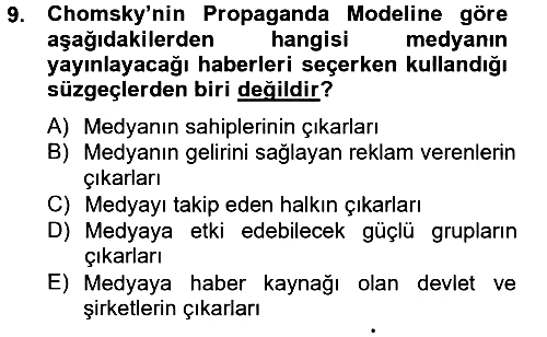 Uluslararası İletişim 2012-2013 Dönem Sonu Sınavı - 9. soru