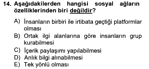 Uluslararası İletişim 2012-2013 Dönem Sonu Sınavı - 14. soru