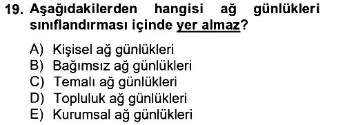 Uluslararası İletişim 2012-2013 Dönem Sonu Sınavı - 19. soru