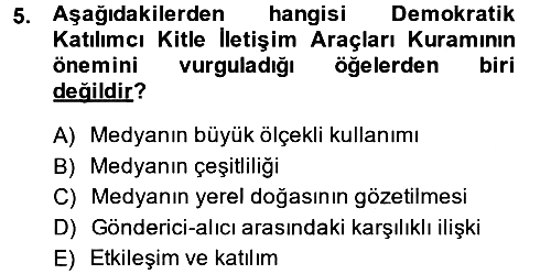 Uluslararası İletişim 2014-2015 Dönem Sonu Sınavı - 5. soru