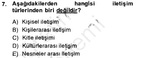 Uluslararası İletişim 2014-2015 Dönem Sonu Sınavı - 7. soru