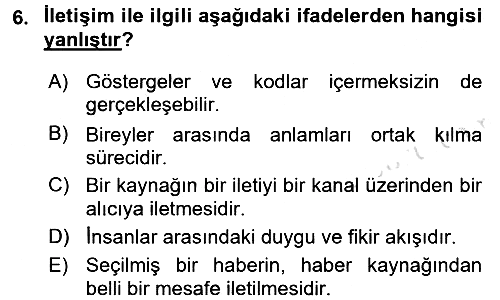 Uluslararası İletişim 2015-2016 Dönem Sonu Sınavı - 6. soru